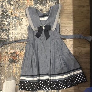 Charming Gray Kids Dress with Bow
